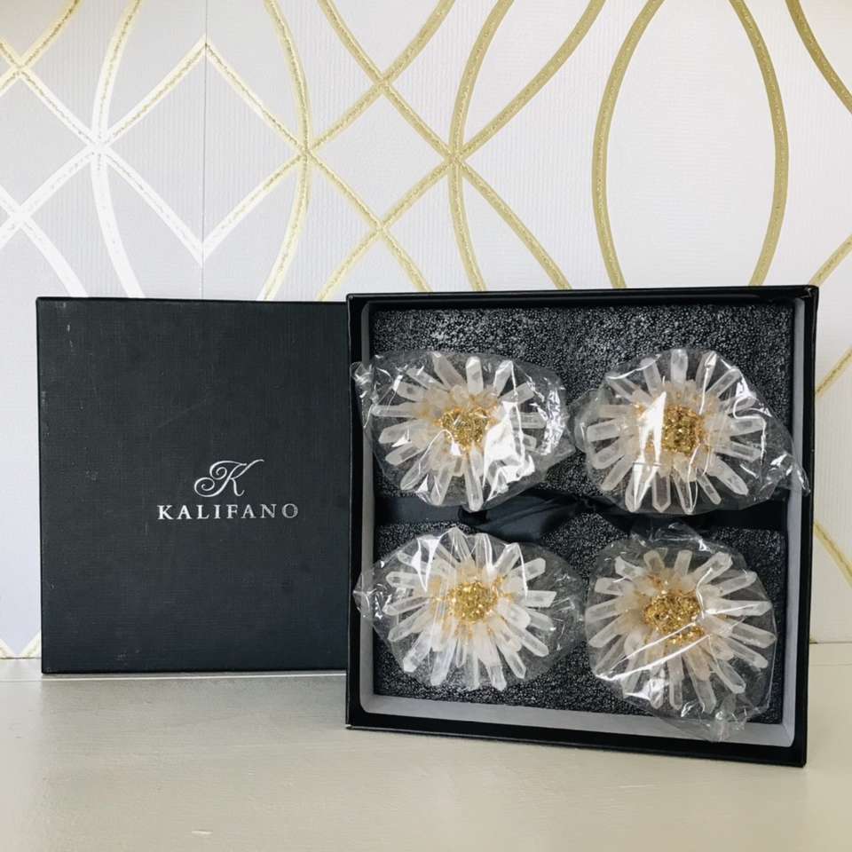 CRYSTAL GEODE NAPKIN HOLDERS BEAUTIFUL BRAND NEW