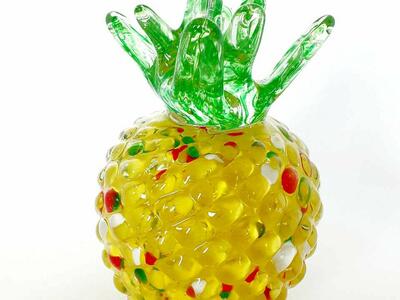 🍍BRAND NEW MULTI COLORED GLASS PINEAPPLE 6" X 11"