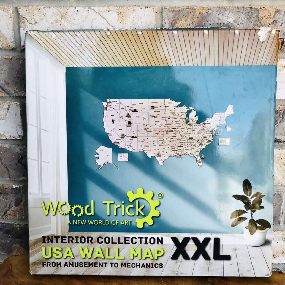 NIB XXL 3D WOOD TRICK USA WOOD WALL MAP PUZZLE