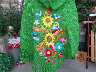 BRAND NEW MEXICAN EMBROIDERED PONCH SWEATER CAPE