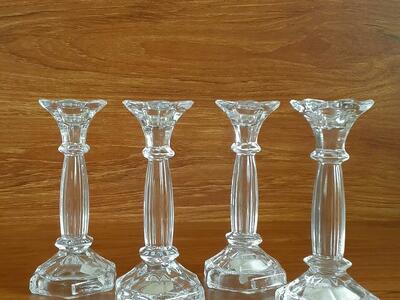 SET OF 4 NEW FITZ AND FLOYD GLASS CANDLE STICKS
