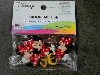 BRAND NEW 3 PCS DISNEY MINNIE MOUSE BUTTONS $5.00