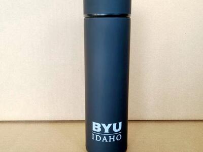 NIB BYU IDAHO 9" TALL INSULATED THERMOS W/ INFUSER