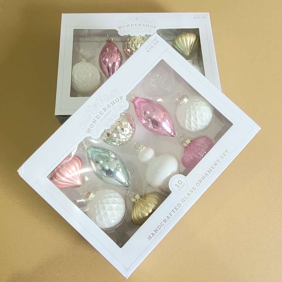 Pastel Glass Christmas Ornaments Qty: 18