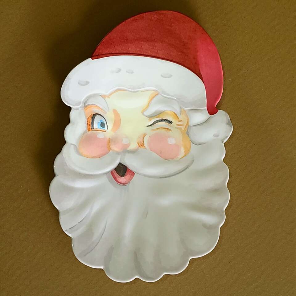 Pottery Barn Kids Melamine Santa Christmas Plate
