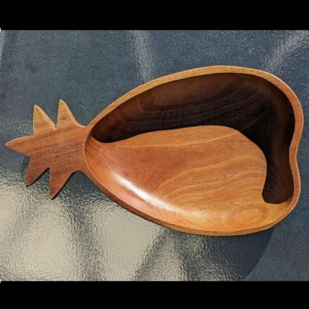 Big carved wood pineapple bowl