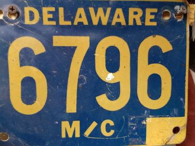 Delaware motorcycle plate