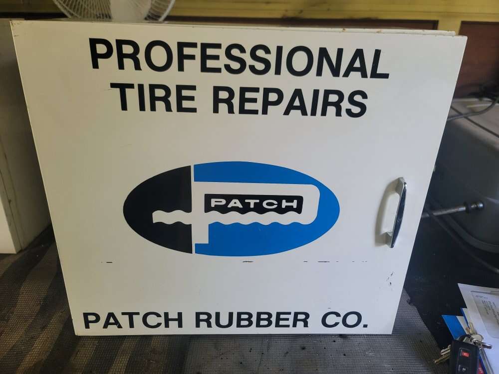 Vintage tire repair cabinet