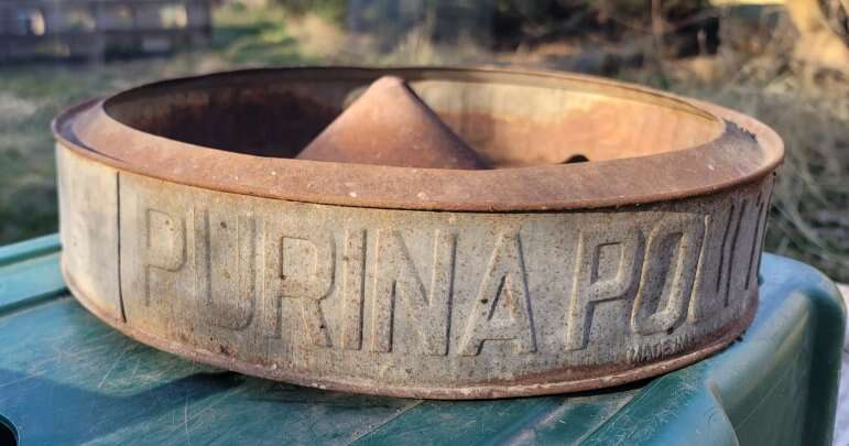 Antique chicken feeder