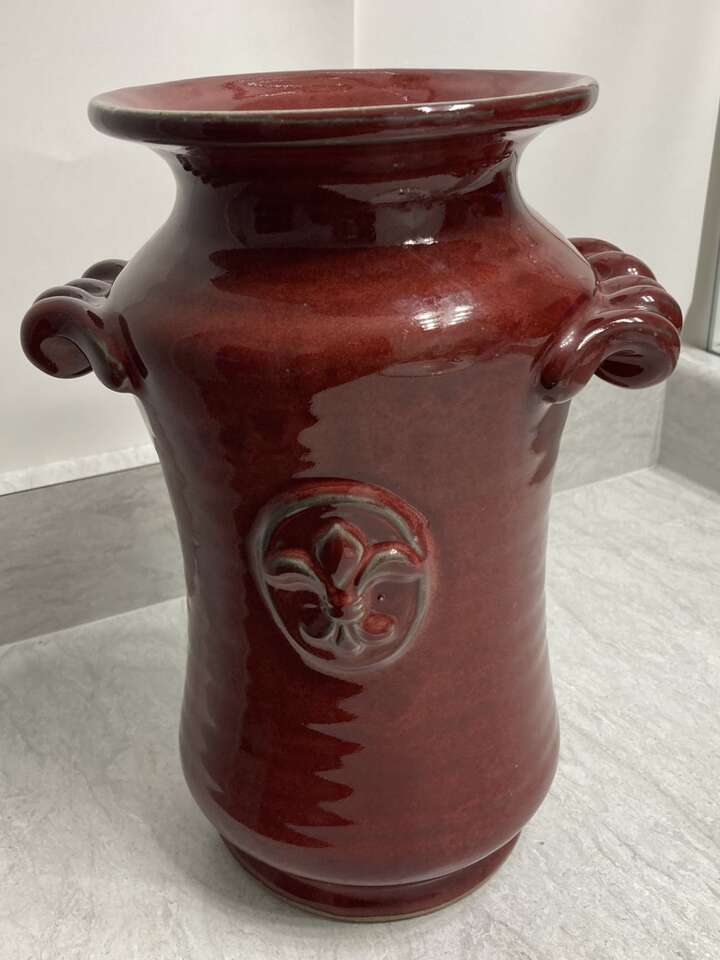 VINTAGE Pottery Vase with 2 custom Handles