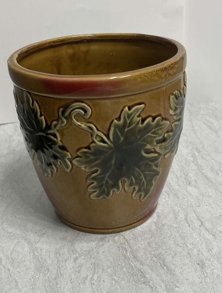 Glazed ceramic autumn vase 5.5”