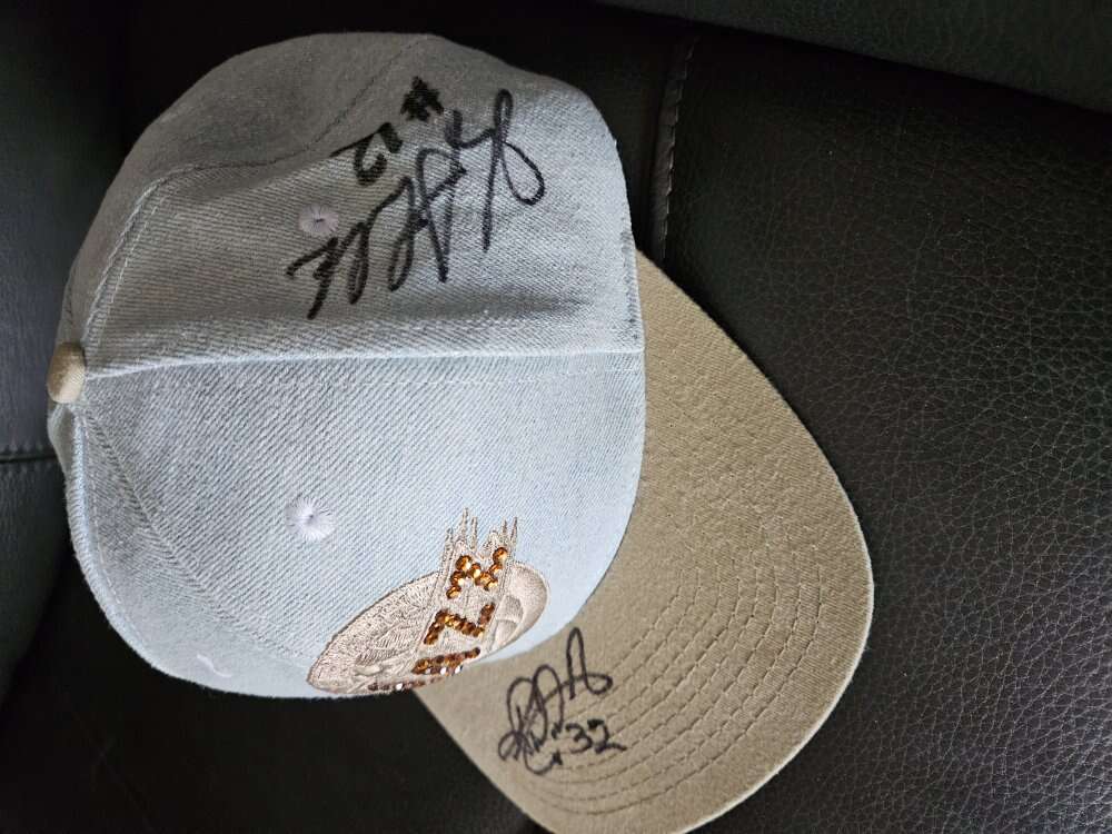 Jazz hat, signed by Karl Malone & John Stockton