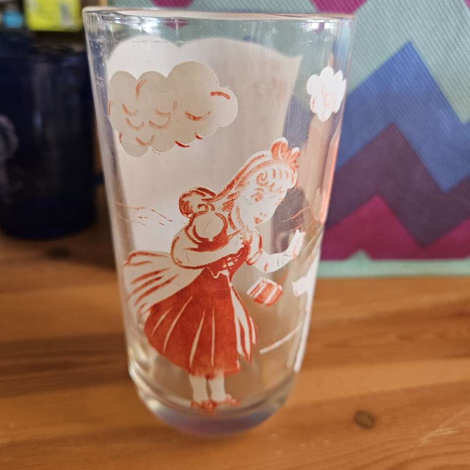 Vintage "Mary had a little lamb" drinking glass