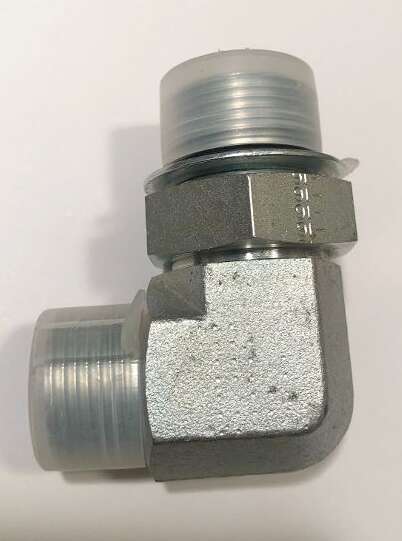 Eaton Steel Male O-Ring Boss Adapter 90 Degree Elbow 1 1/4 x 1 1/8 Male O-Ring Hydraulic Fitting