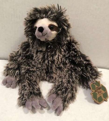 New The Petting Zoo 13 inch Sloth Shaggy Plush Animal