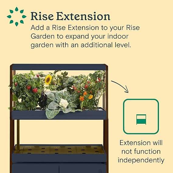NEW Rise Gardens the Rise Extension, Compatible with The Rise Garden Hydroponic Indoor Garden Kit