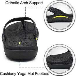 KuaiLu Womens Flip Flops Yoga Mat Comfortable Thong Sandals W Plantar Fasciitis Arch Support