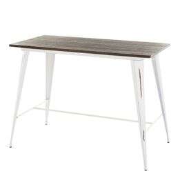 NEW Lumisource Oregon 36" H Industrial Farmhouse Dining Table in Antique Metal and Espresso Bamboo
