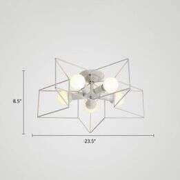 New Star Shaped Bedroom Semi Flush Mount Lamp Vintage Metal Ceiling Light Fixture