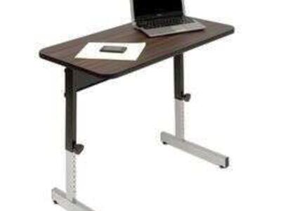 New Laptop Home - Office Desk 48" with Adjustable Top Height Black/Walnut (H1)
