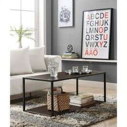 New Coffee Table with Metal Frame, Espresso Dim.: 20.87" H x 41.34" L x 17.72" D (H)
