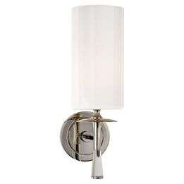 New Drunmore By AERIN Wall Polished Nickle Sconce with Glass Shade (Dimension in Picture).