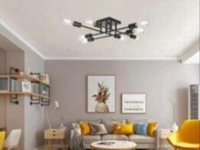 New 8 Light Black Mid Century/Vintage/Moder Industrial Semi Flush Mount Ceiling Light