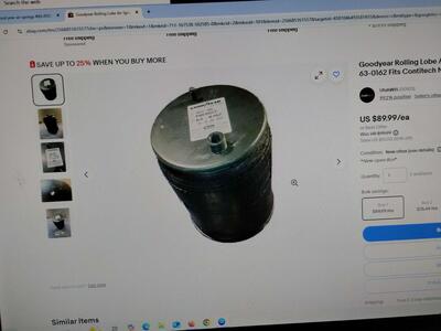 piar of air bags firestone 63-0162