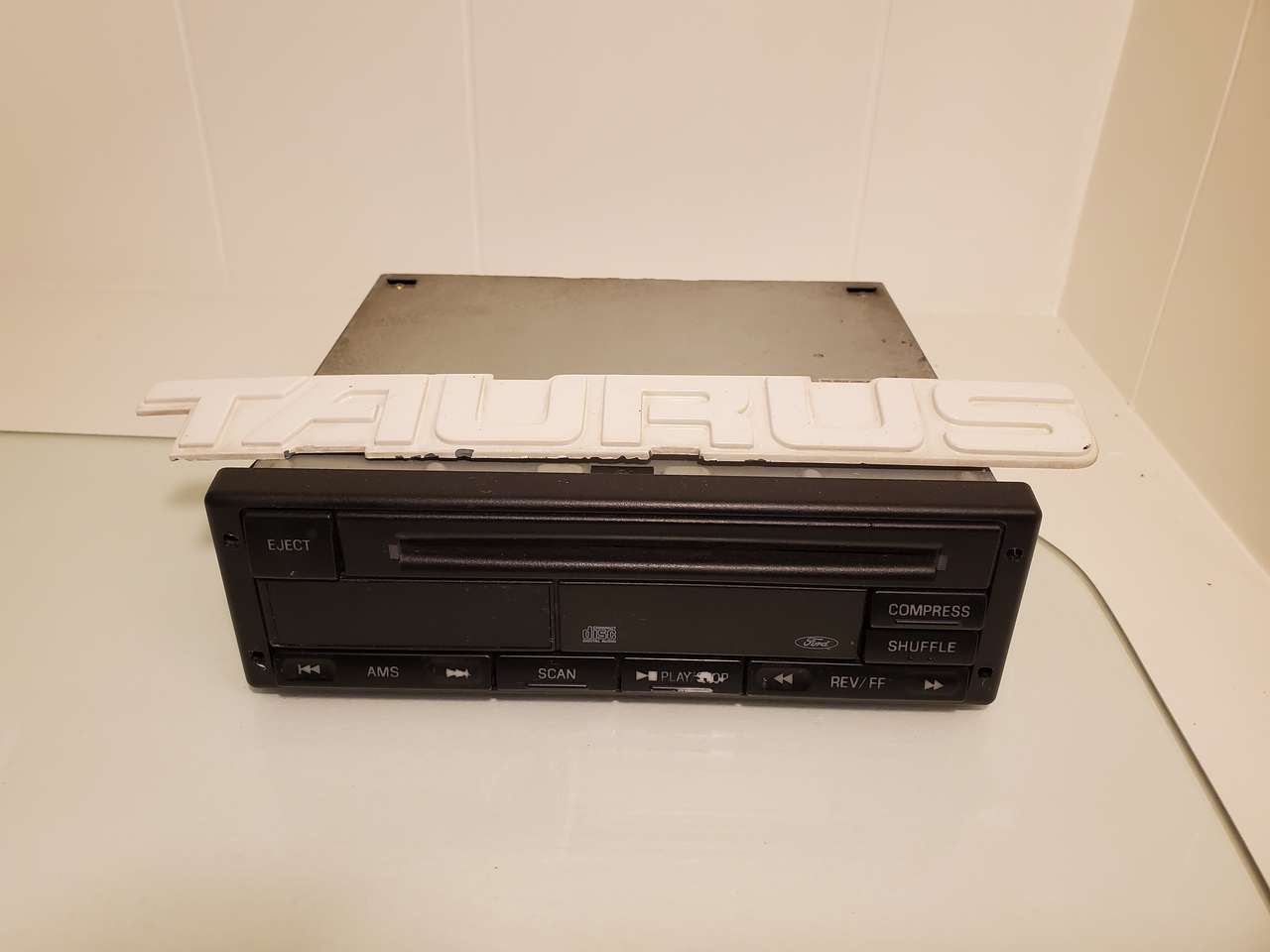 Ford Taurus SHO rear trunk emblem white OEM stock