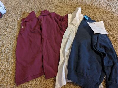 Boy's Used Polos, Sweater and Long Sleeve Button Up Shirt
