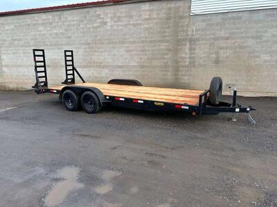 New Big Bubbas 7x18 10,000 gvw Car Hauler with spare tire