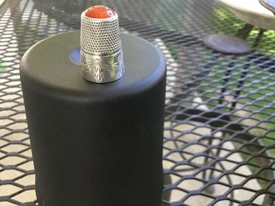 Vintage Sterling Silver Thimble Stone Top