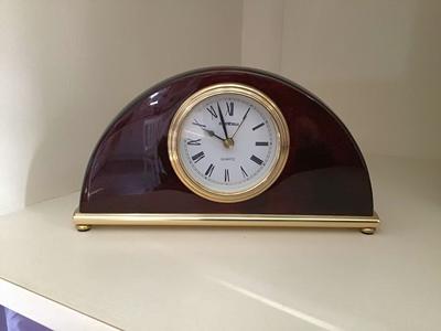 Wood Mahogany Arched Clock