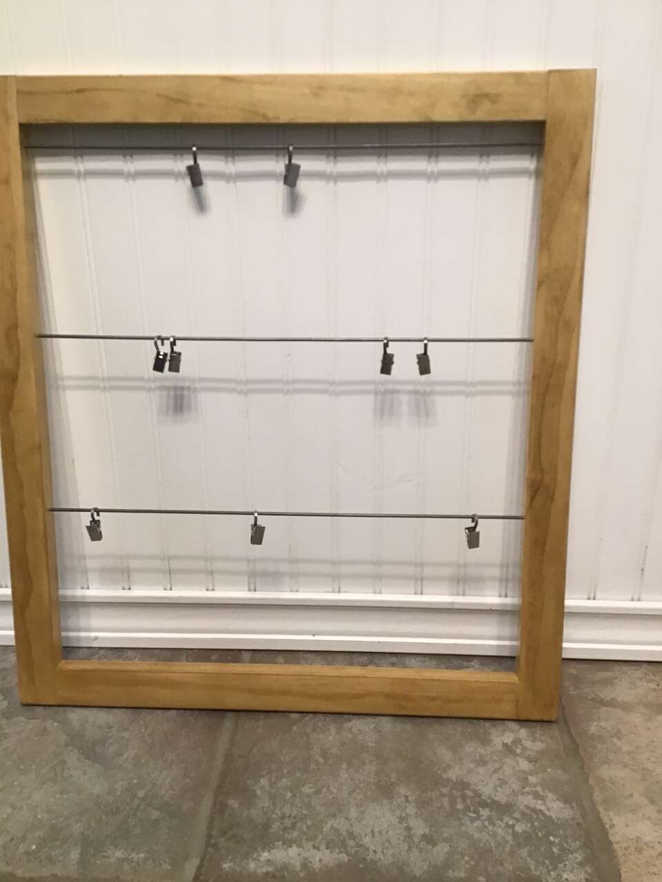 (New) Real Wood Clothespin Clip Wall Frame