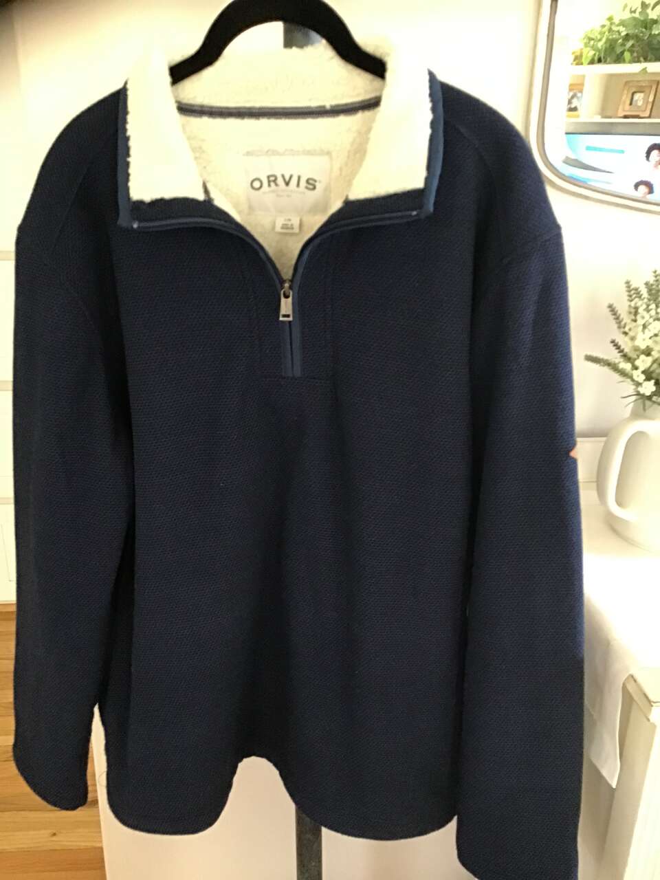 Orvis Large Mens Fleece Linned 1/4 Zip Pullover