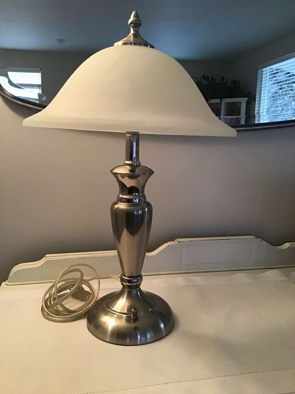 Silver and Glass 21” Table Lamp Furniture