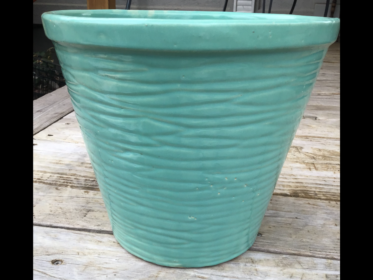 Vintage 50’s McCoy Jardiniere Auqua Flower Pot