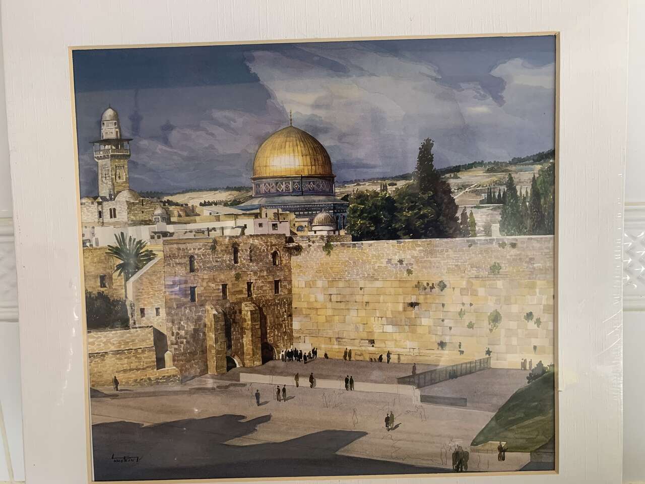 LEV KHAZIN "VISTAS OF JERUSALEM" WATERCOLOR REPRODUCTION