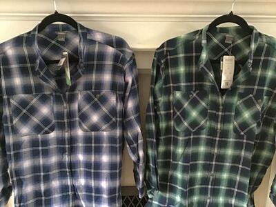 2 (NEW) Eddie Bauer Tencel Petite Small Shirts W /Tags