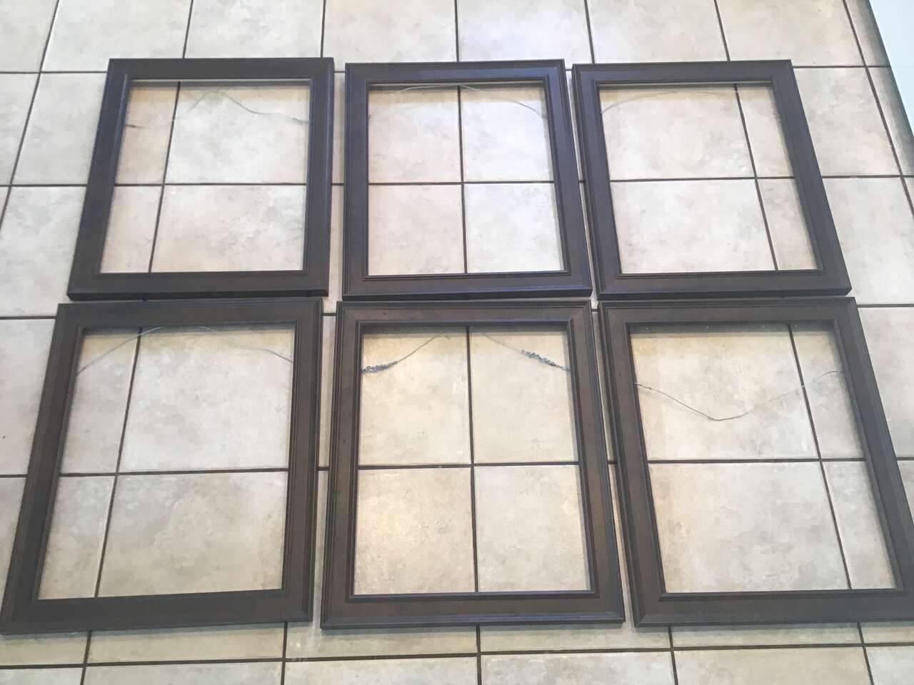6 Dark Brown Frames 24” X 19.5”