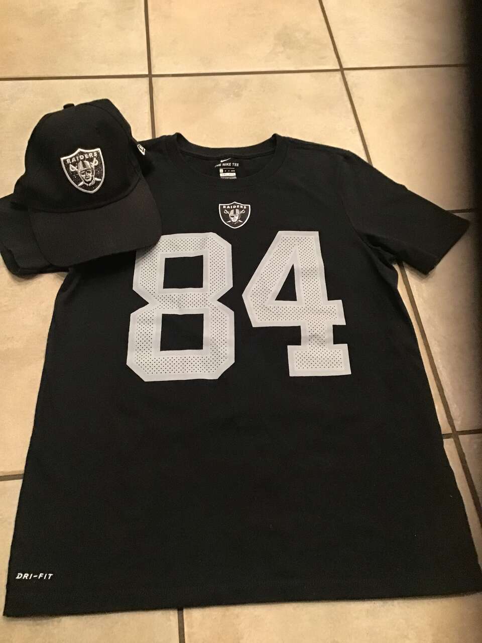 Raiders Youth Large14/16 TShirt and Small women’s hat W/Glitter sports collectible