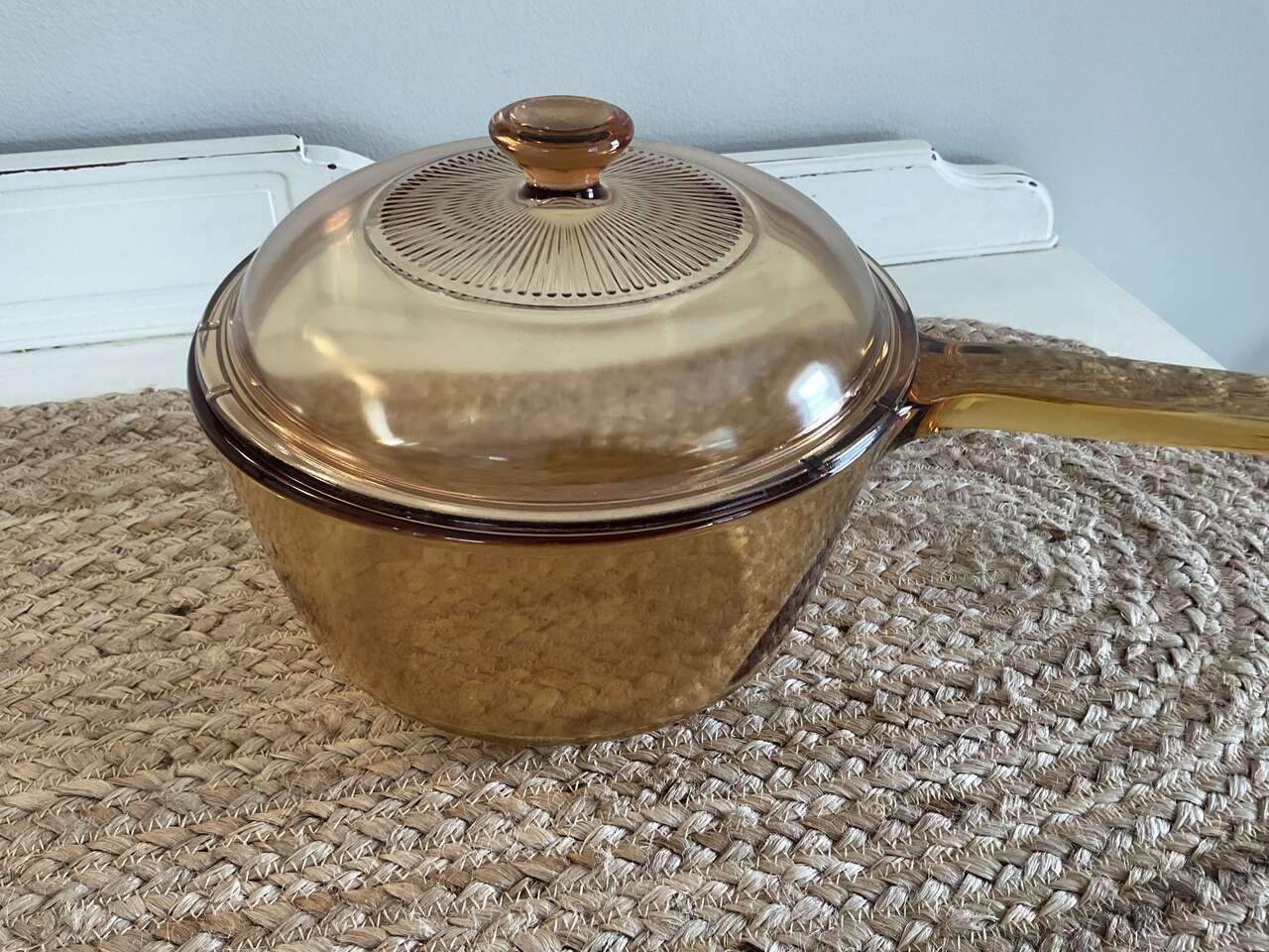 1.5 L Vintage Amber Vision Glass Pan