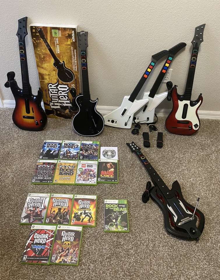 Xbox 360 Rock Band Guitar Hero Custom Bundles