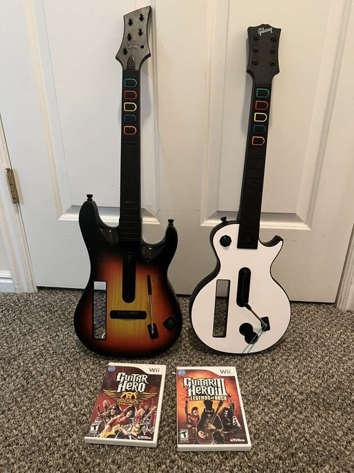 Wii Guitar Hero (Rock Band) Bundle. More Available