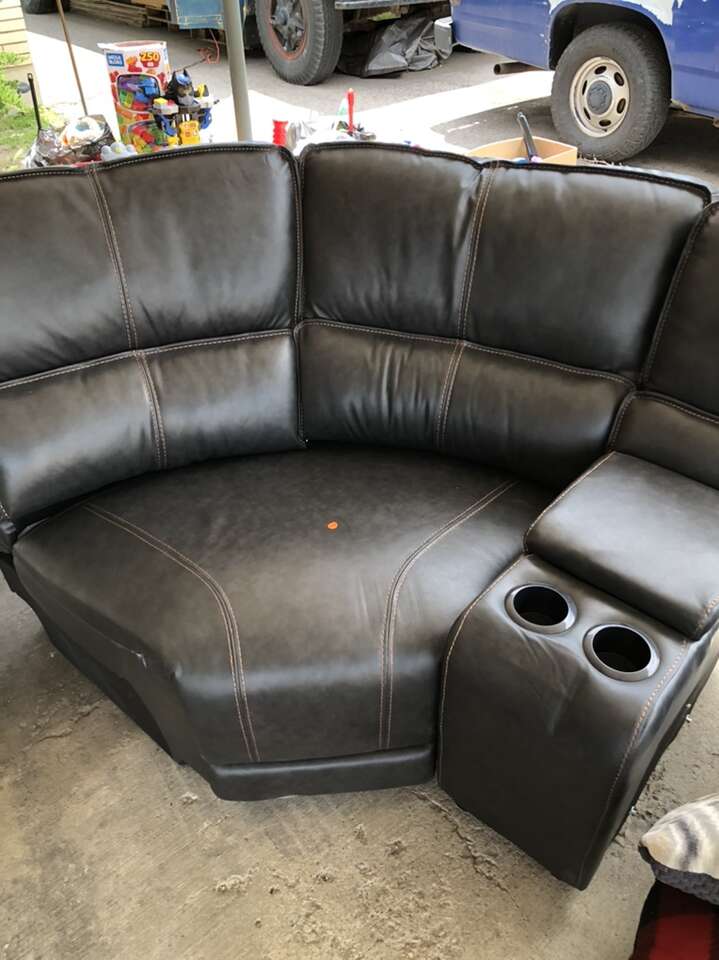 Black Leather Corner Couch