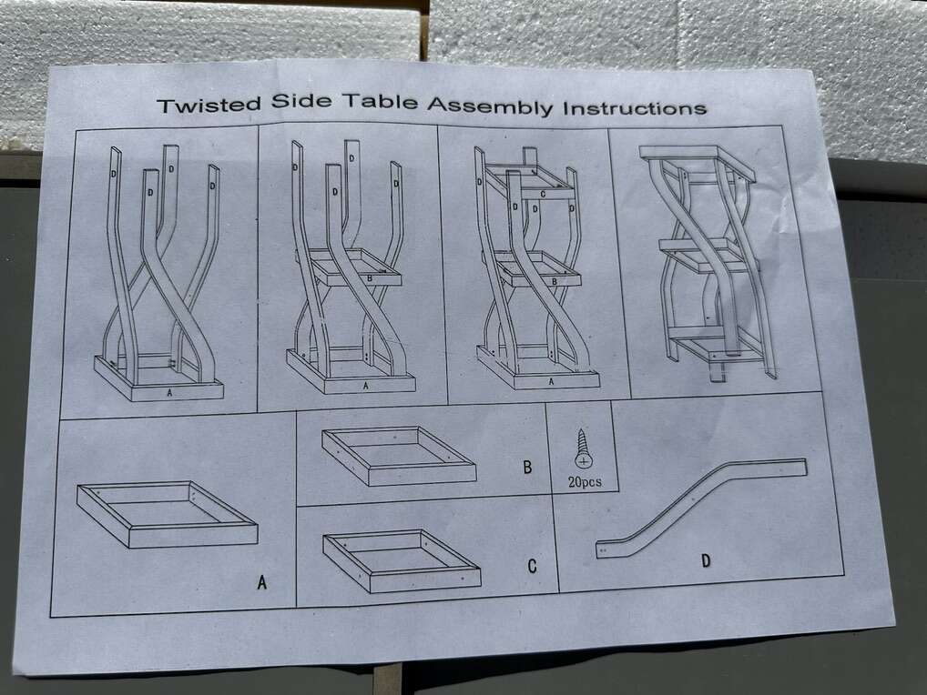 Twisted Side Table Grey Table