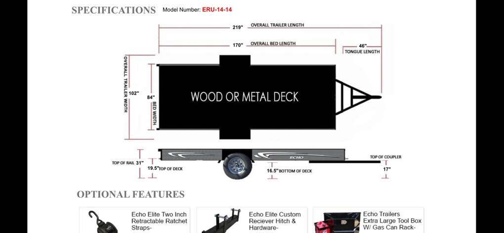 Echo 14 Foot ATV Trailer ERU 14-14