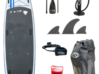 PREMIUM CA 11’ TRAVEL ISUP KAYAK PADDLEBOARD PKG W/ PADDLE BACKPACK PUMP-Blue/Black