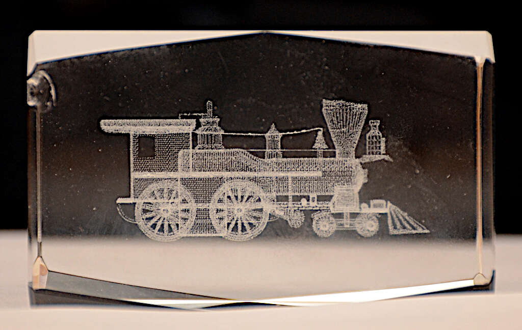 Bubblegram of an old steam locomotive