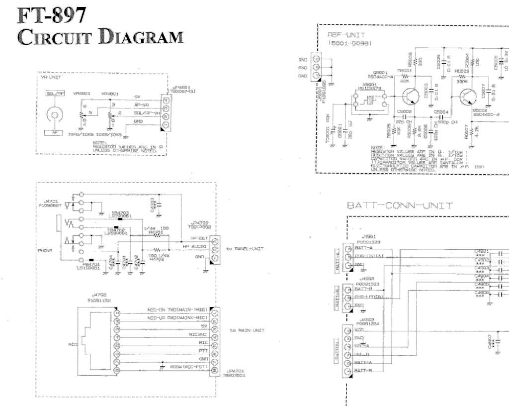 Schematics for Yaesu FT-897 transceiver ham radio